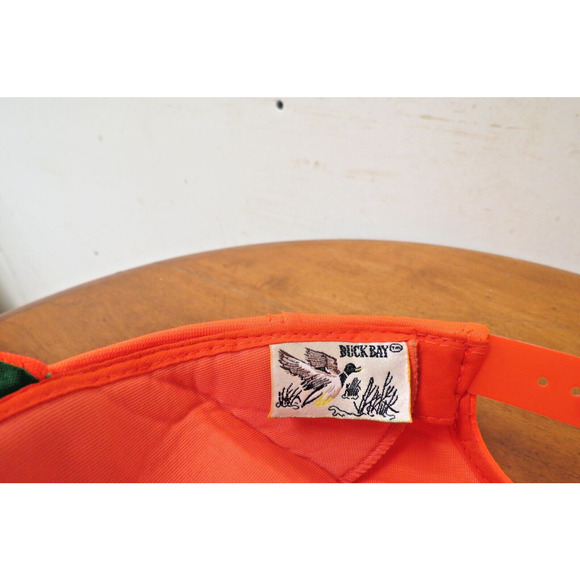 Vintage Duck Bay Orange Snapback Hunting Cap Hat With Embroidered Deer Buck - Picture 5 of 6